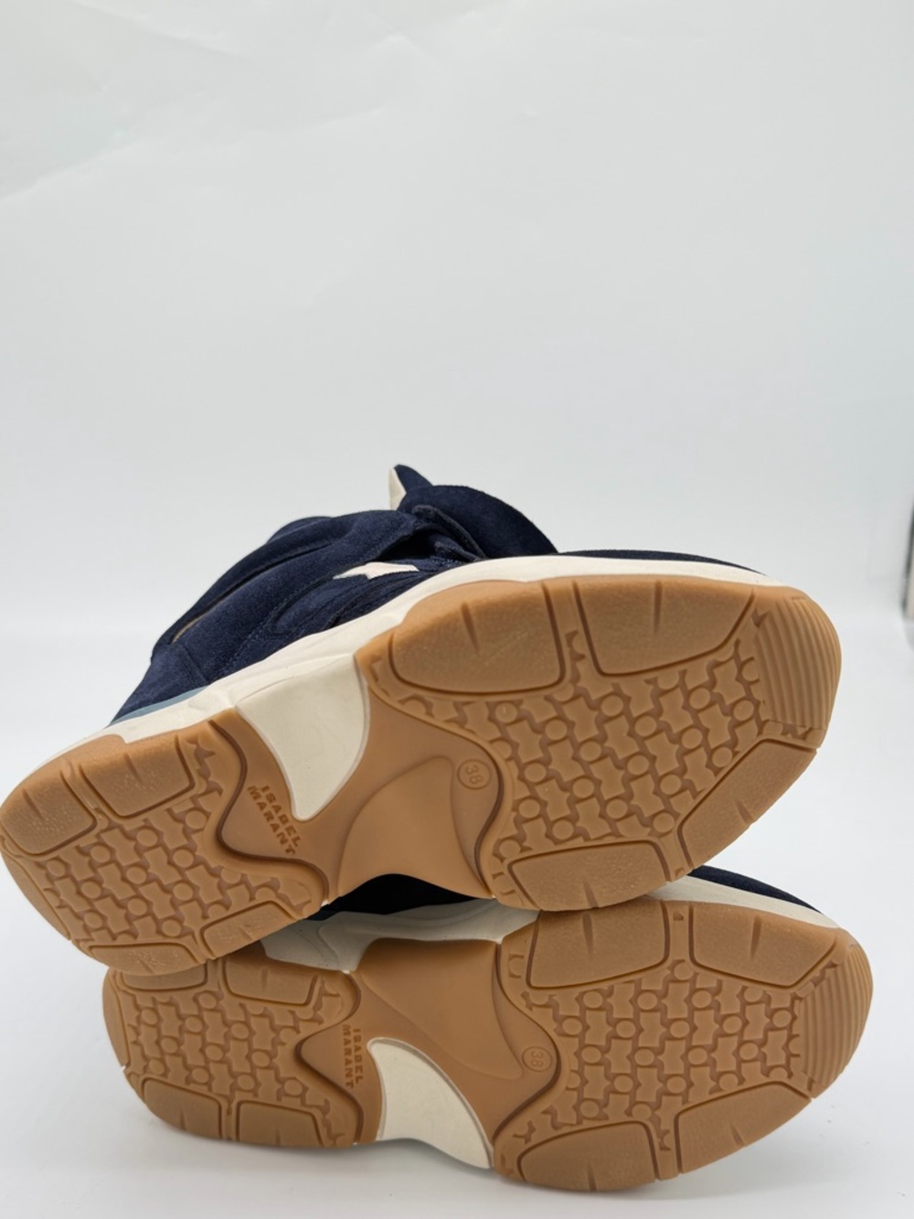 Isabel Marant Balskee Suede Wedge Sneakers with White & Tan Accents - Picture 9 of 9